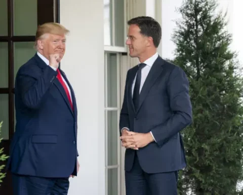 Summary President Donald J. Trump welcomes the Prime Minister of the Netherlands Mark Rutte Thursday, July 18, 2019, to the West Wing Lobby entrance of the White House. (Official White House Photo by Tia Dufour - Public domain)